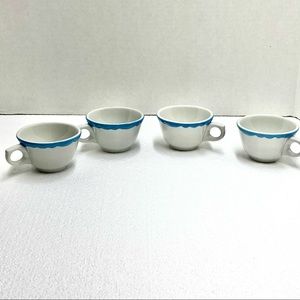 Vintage Sterling USA set of four coffee/teacups Marked with H-7 Restaurant Ware